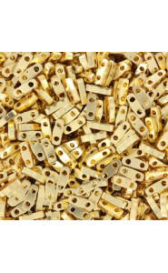 Miyuki quarter tila 5x1.2mm beads - 24kt Gold plated QTL-191